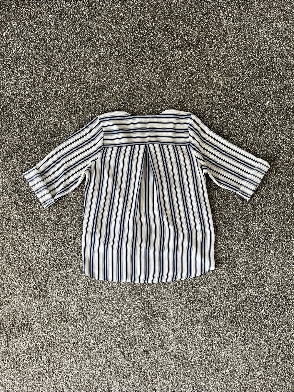West Kei Navy and White Striped Wrap Blouse Size M - Picture 5 of 9